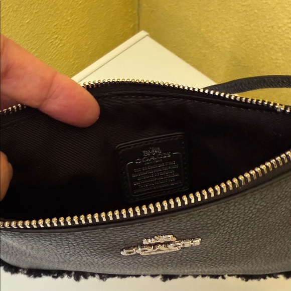 Coach Black Shearling Wristlet Clutch - Picture 6 of 8
